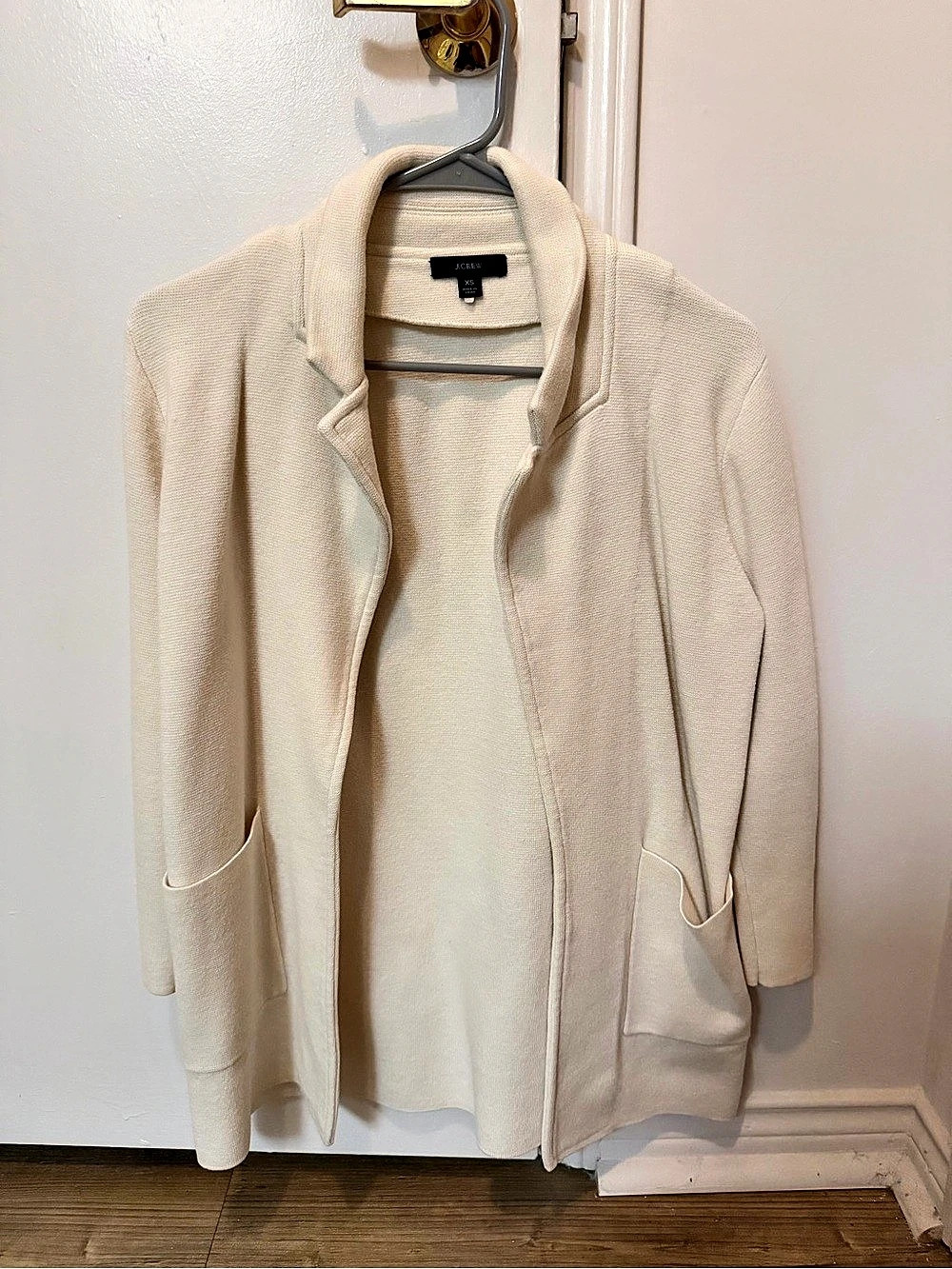 J.Crew Sophie Open-Front Sweater-Blazer Cream XS Like New